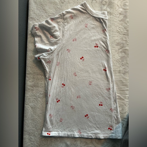 Old Navy Tops - Old Navy White Tee with Red Cherry Design